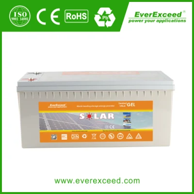 prix d'usine Everexceed 12V 200ah batterie au plomb-acide solaire à cycle profond pour solaire / télécom / communication / réverbère solaire